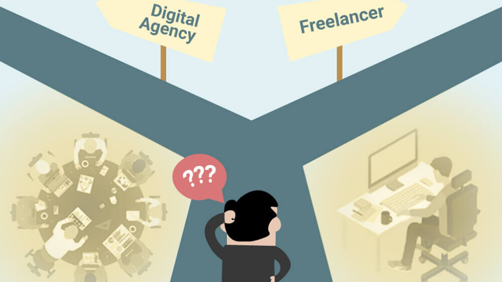 Agenție versus freelancer Cover